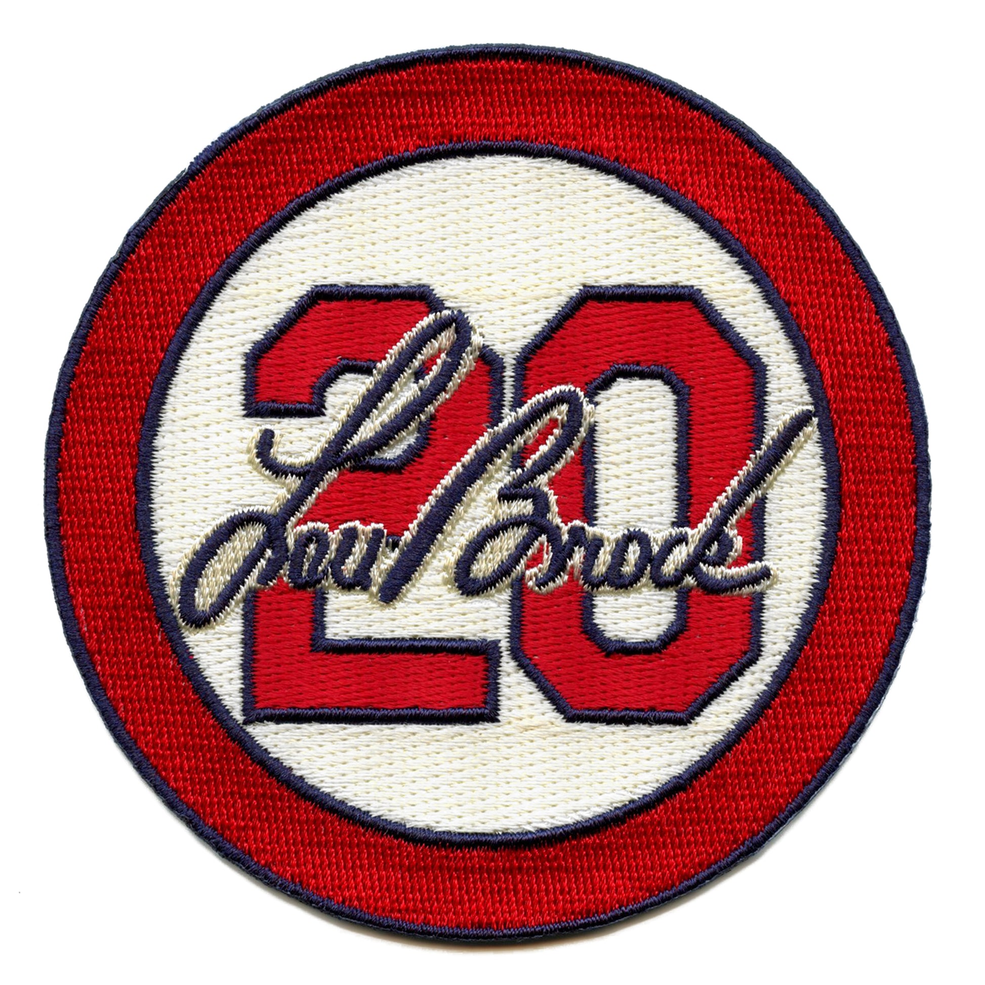2020 Lou Brock #20 St Louis Cardinals Cream Memorial Patch 