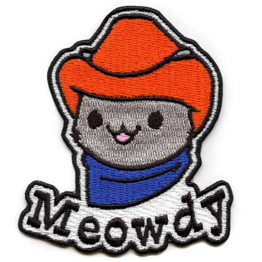 Meowdy Rodeo Cat Patch Cowboy Hat Western Embroidered Iron On