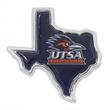 UTSA Roadrunners Color Solid Metal Chrome Auto Emblem
