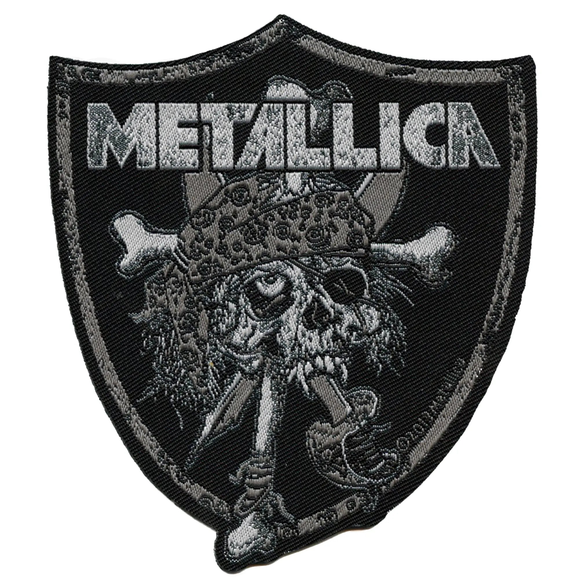 Metallica Patch Raiders Skull Crest Band Logo Official Black Cut Out Size  One Size
