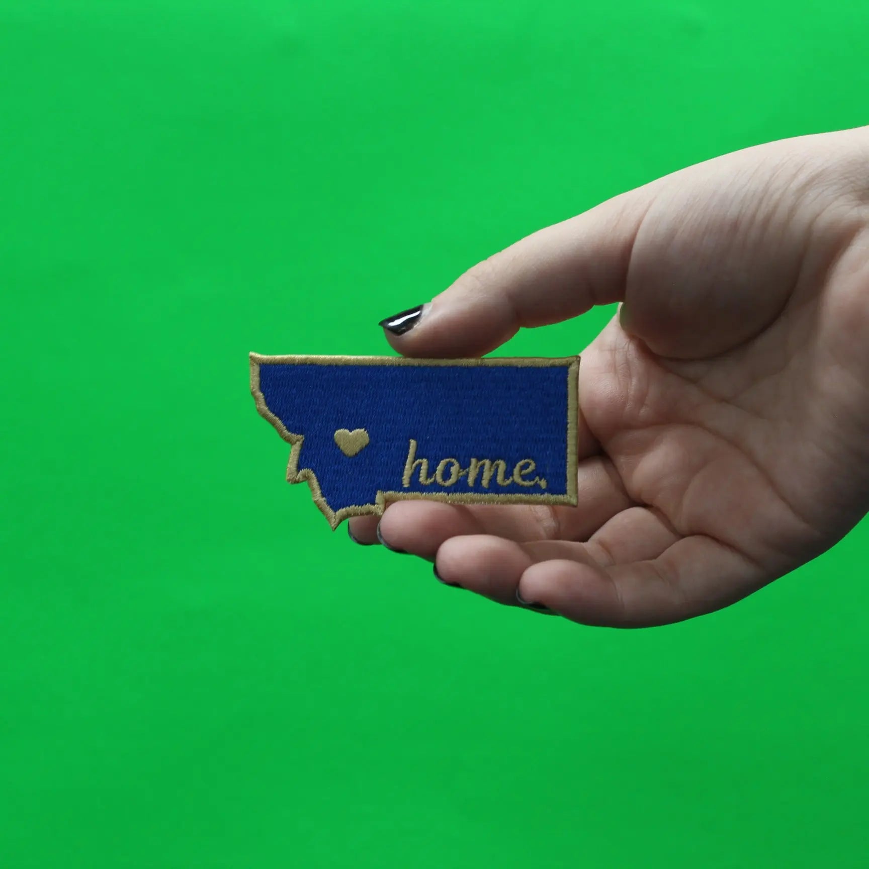 Montana Home State With Heart Home Embroidered Iron On Patch