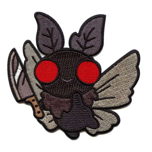 Cute Mothman With Knife Patch Folklore Mythology Legend Embroidered Iron On