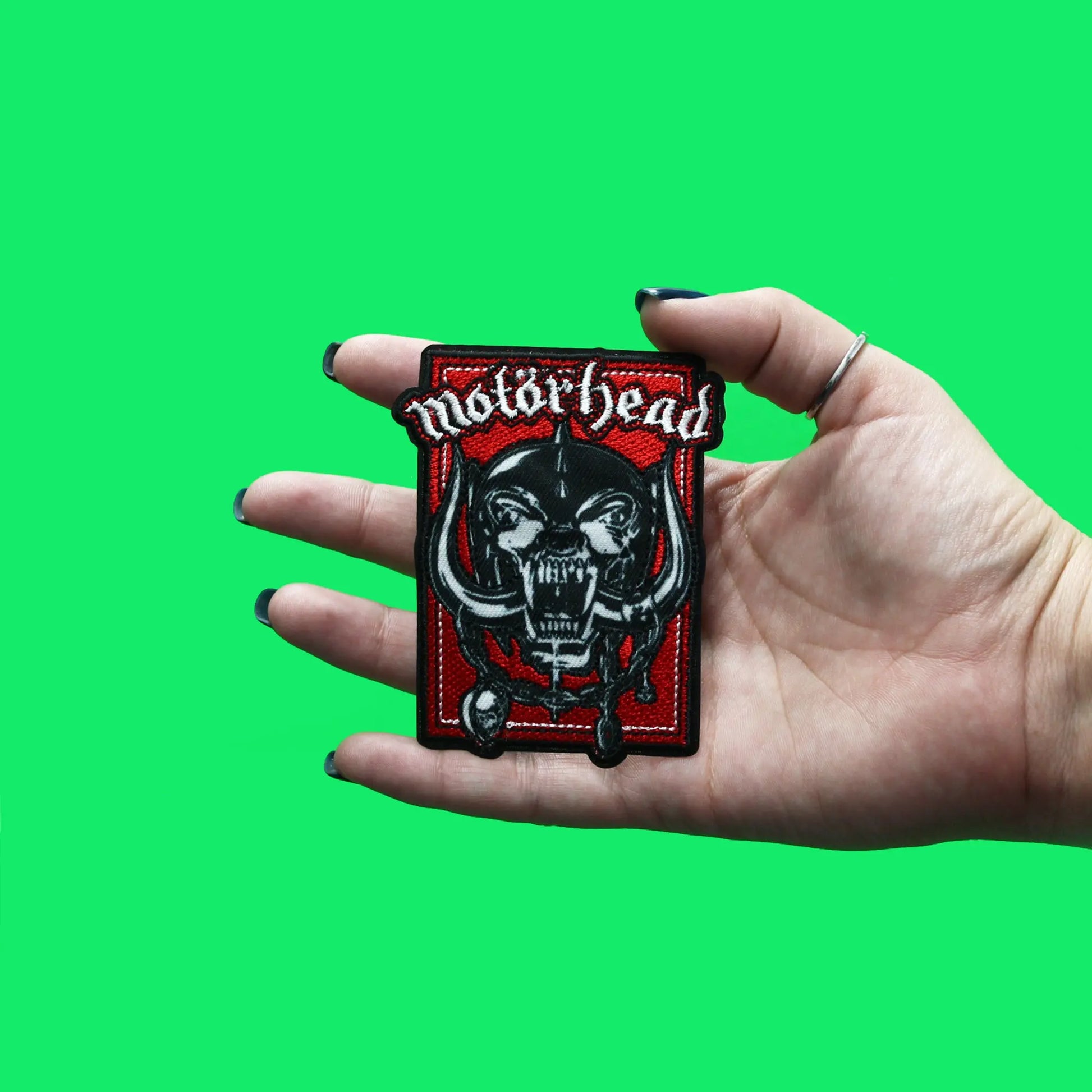 Motörhead Red Snaggletooth Patch Warpig Logo Embroidered Iron On 