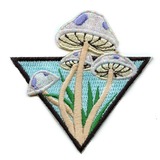 Mushroom Triangle Embroidered Iron On Patch 