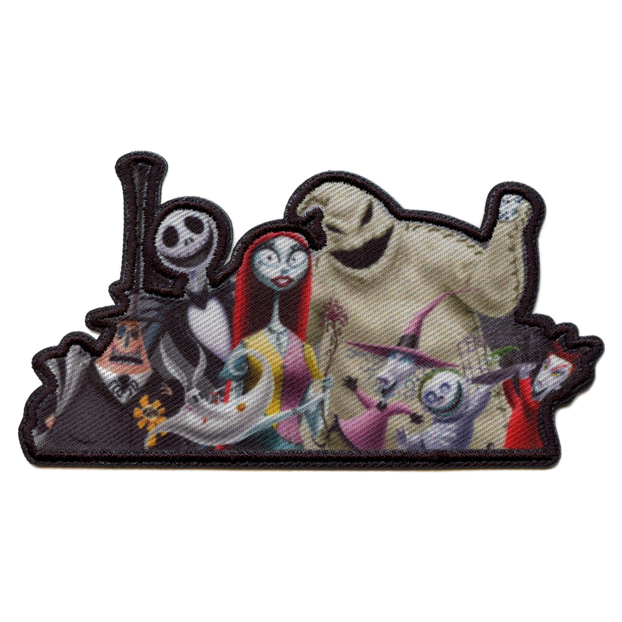 High Intencity Nightmare Before Christmas Patch Group Sublimation Iron On, Black, 4 inch Wide x 2.25 inch Tall