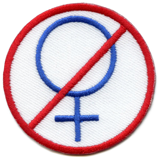 Funny NO MA'AM Logo Anti Females Embroidered Iron On Patch 