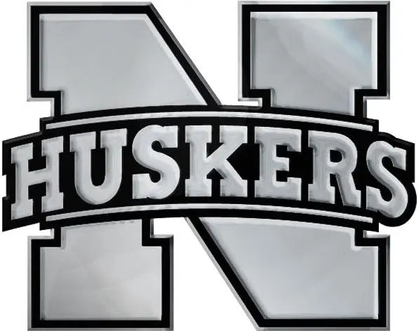 Nebraska Cornhuskers Solid Metal Emblem with Script
