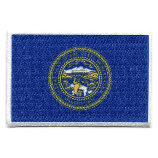 Nebraska Patch State Flag Embroidered Iron On