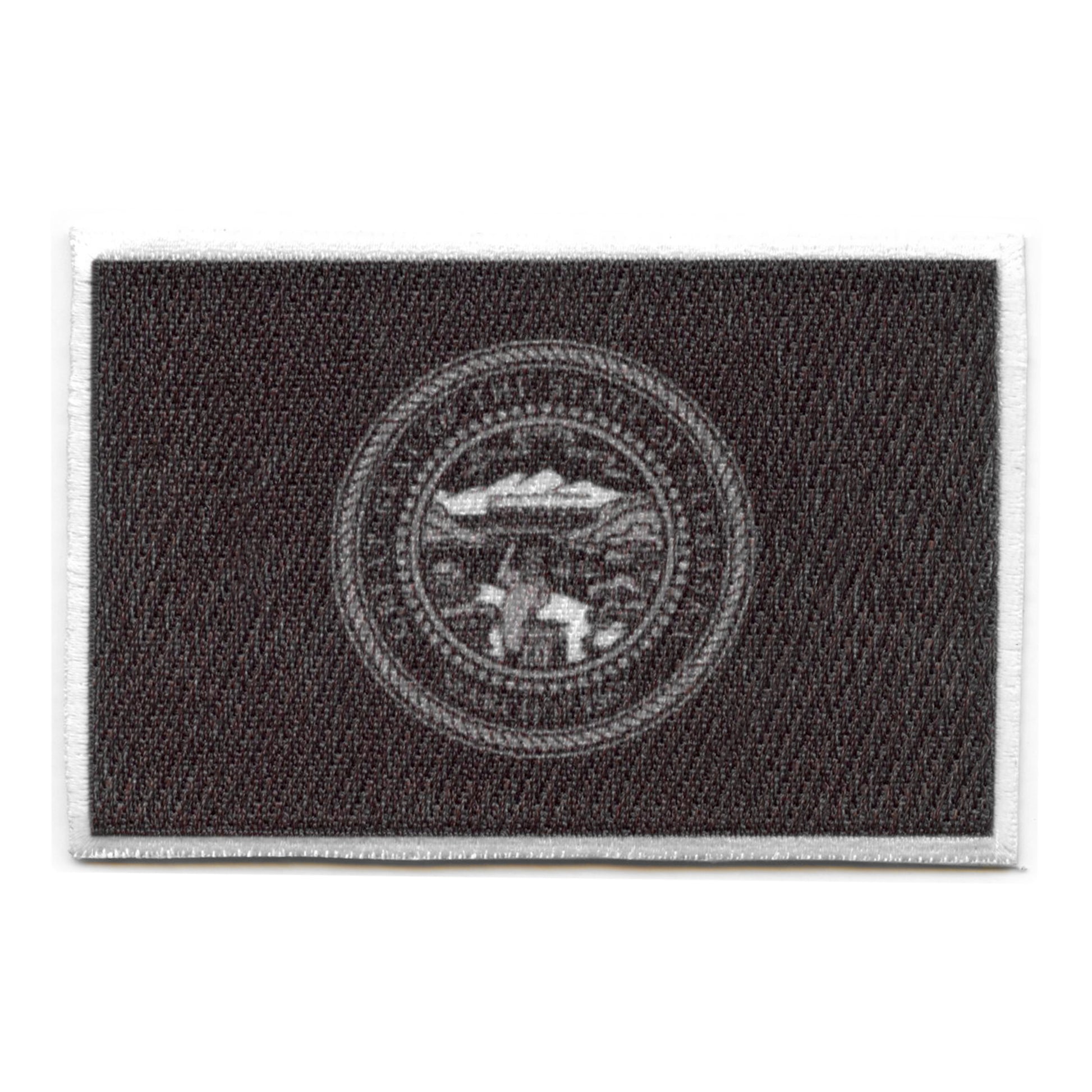 Nebraska Patch State Flag Grayscale Embroidered Iron On 