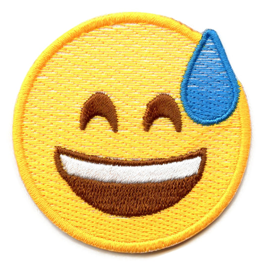 Nervous Sweat Face Patch Keyboard Emoji Embroidered Iron On 