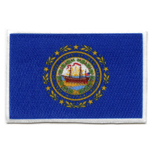 New Hampshire Patch State Flag Embroidered Iron On