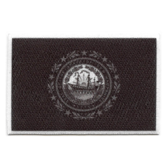New Hampshire Patch State Flag Grayscale Embroidered Iron On