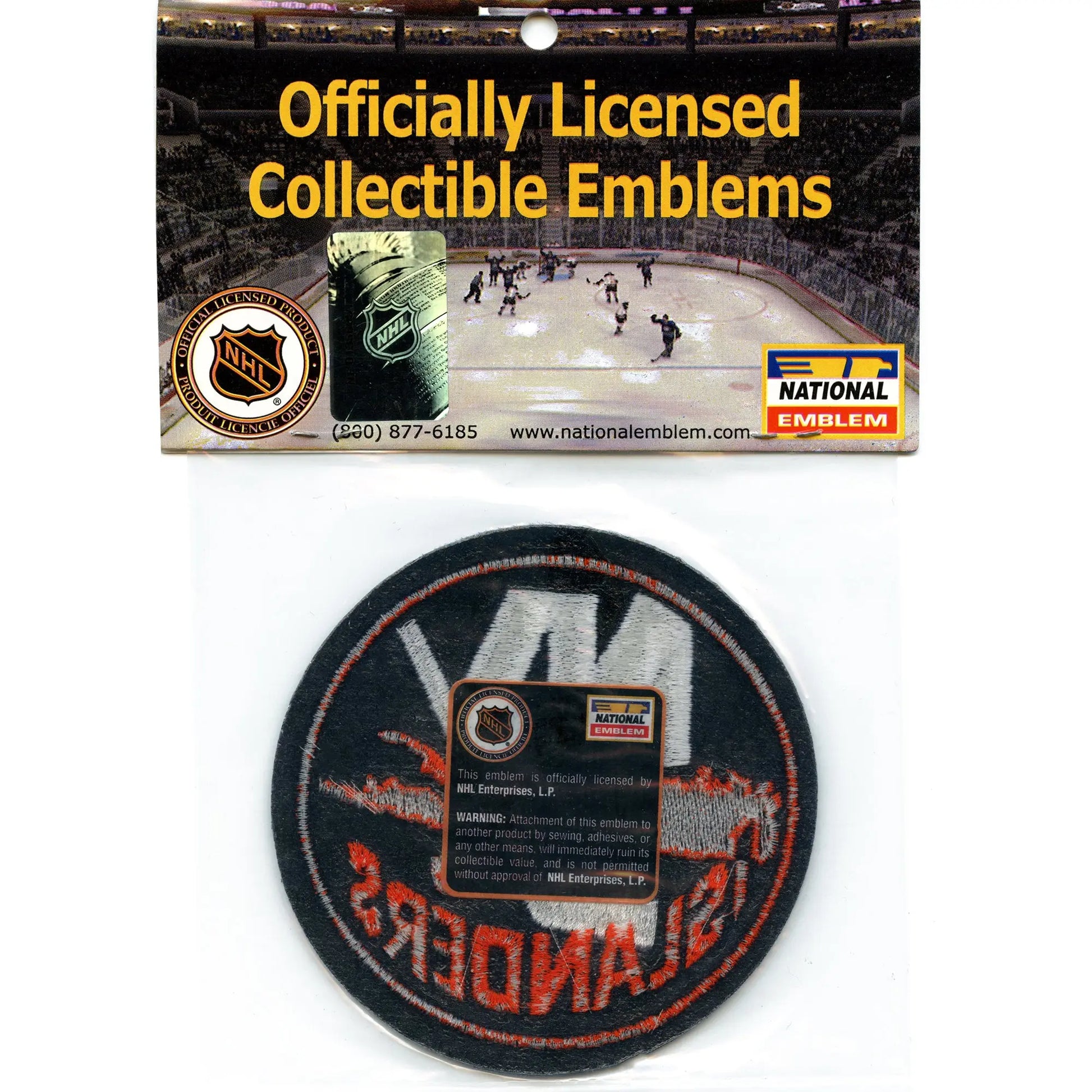 New York Islanders Round Team Logo Embroidered Patch (Blue Backing)