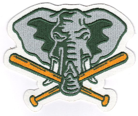 Oakland A's Athletics Elephant Crossing Bats Jersey Sleeve Patch (1993-1994)