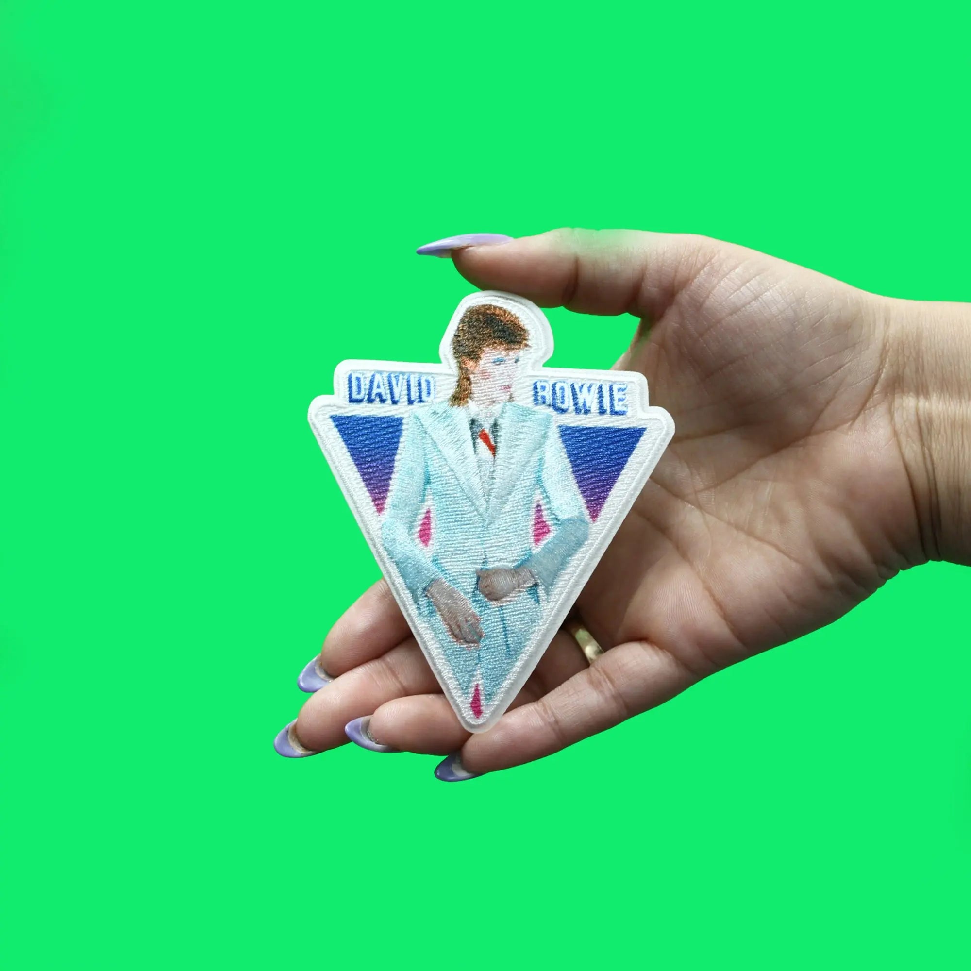 Official David Bowie Patch Blue Suit Embroidered Iron On