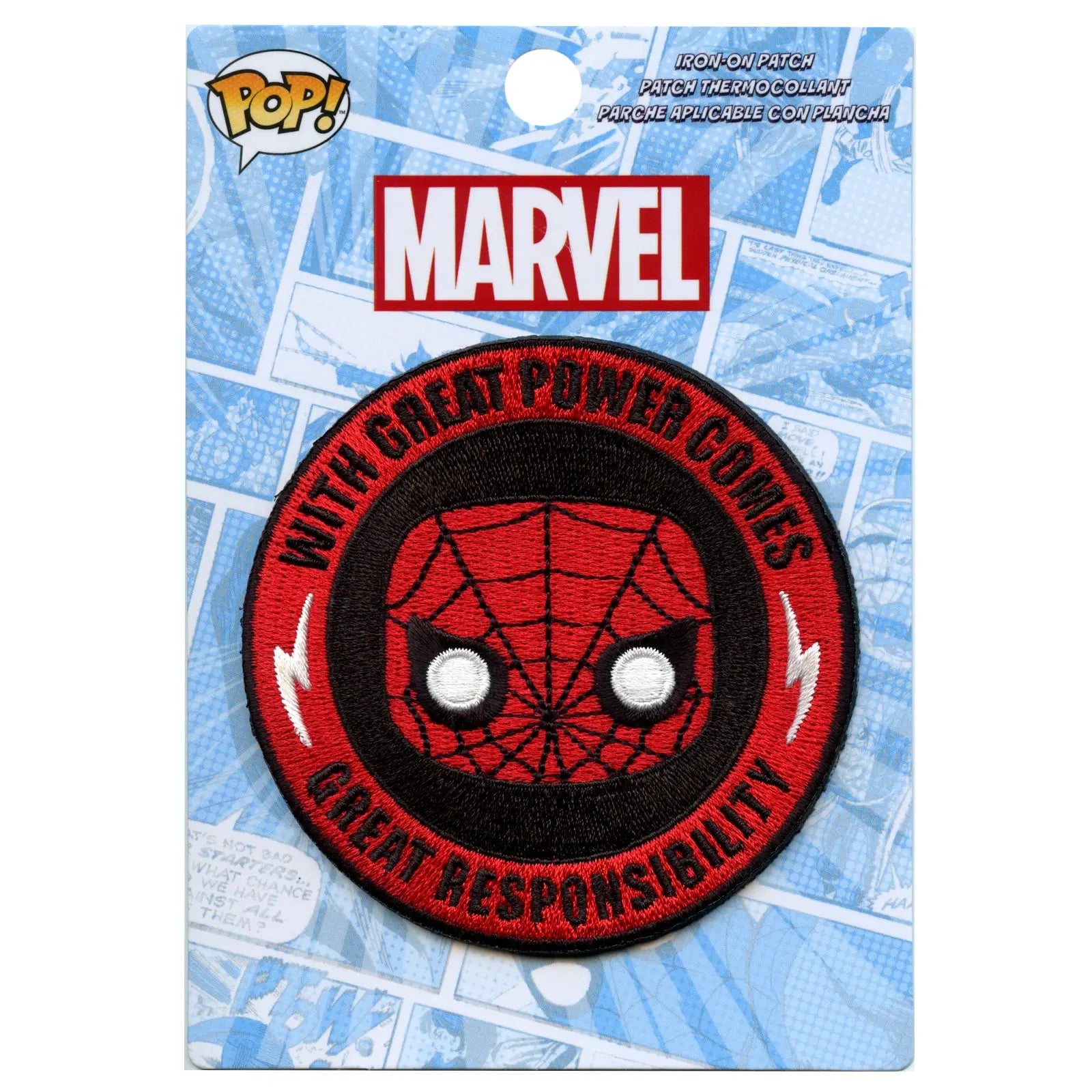 Official Marvel POP Spiderman Embroidered Iron On Patch