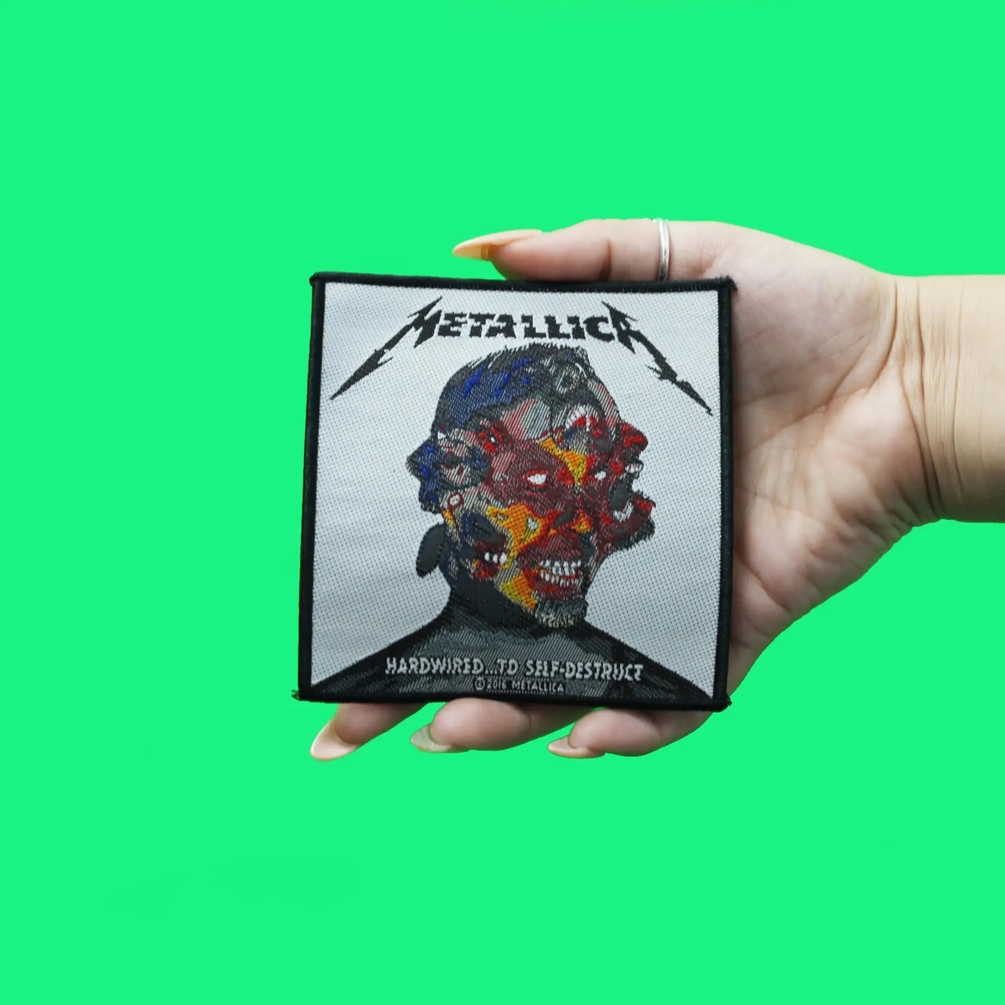 Official Metallica Patch Hardwired Three Faces Woven Sew On