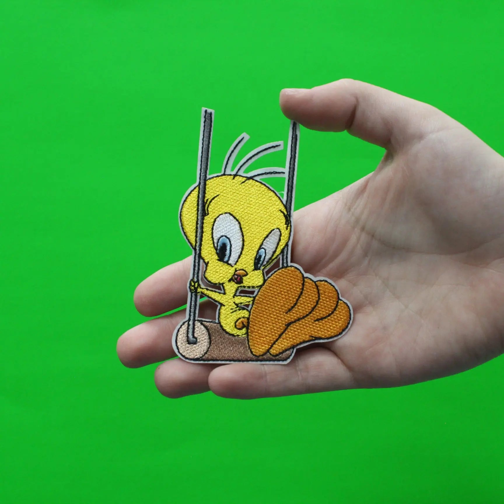 Official Tweety Bird Swinging Embroidered Iron On Patch