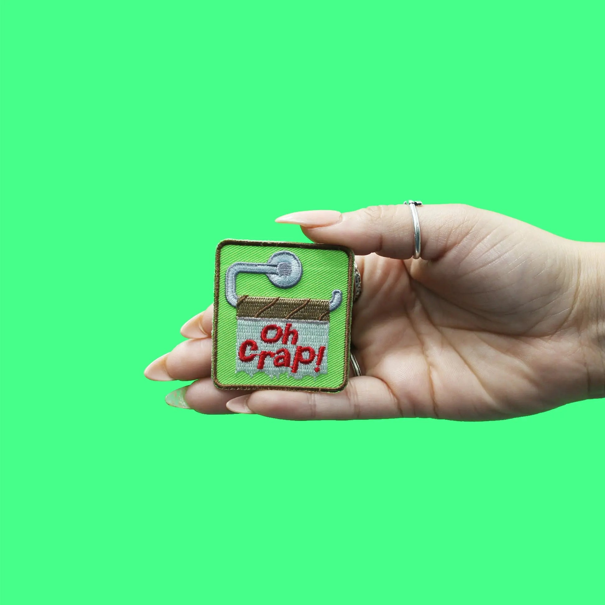 Oh Crap! Patch Toilet Paper Square Embroidered Iron On