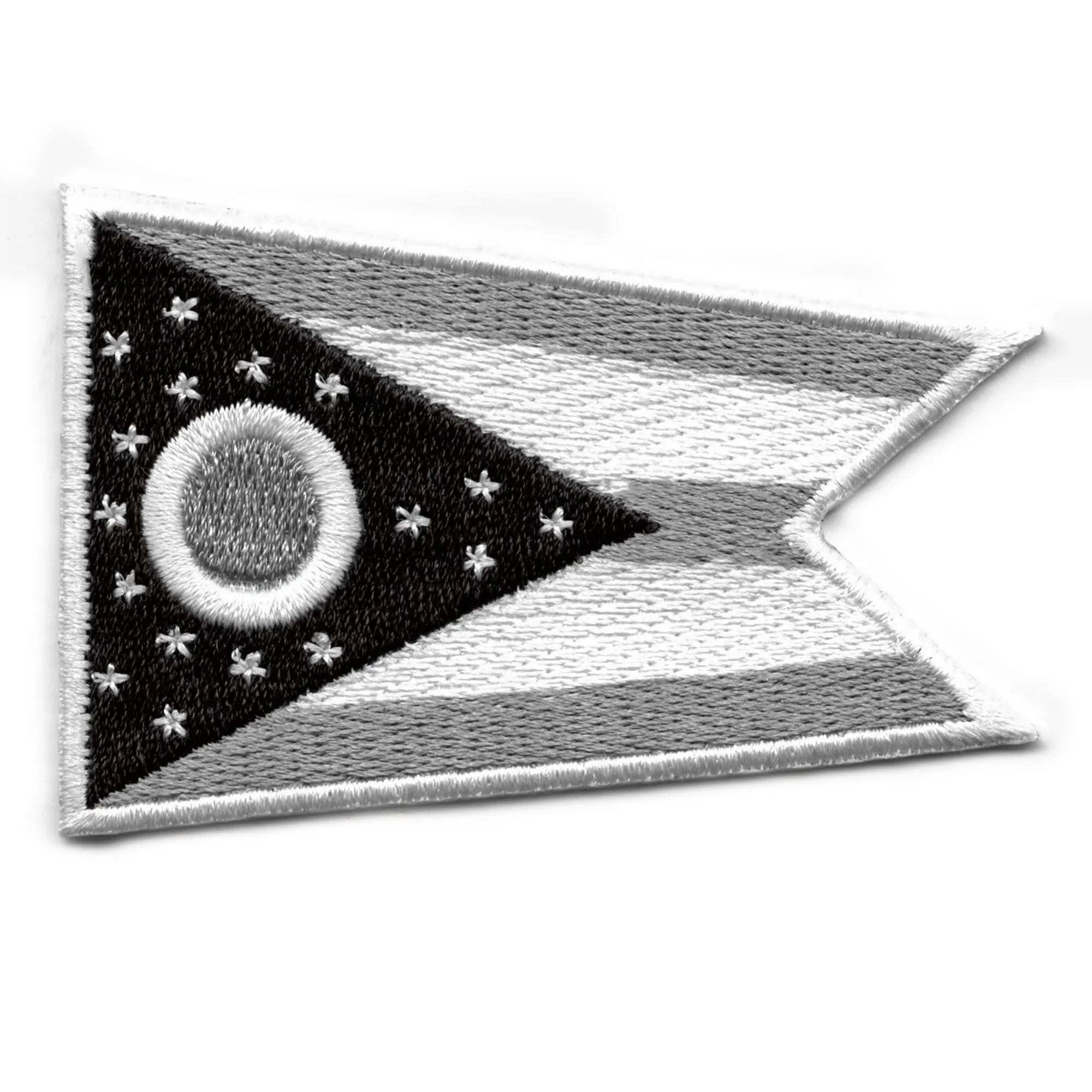 Ohio State Flag Patch Grayscale Embroidered Iron On