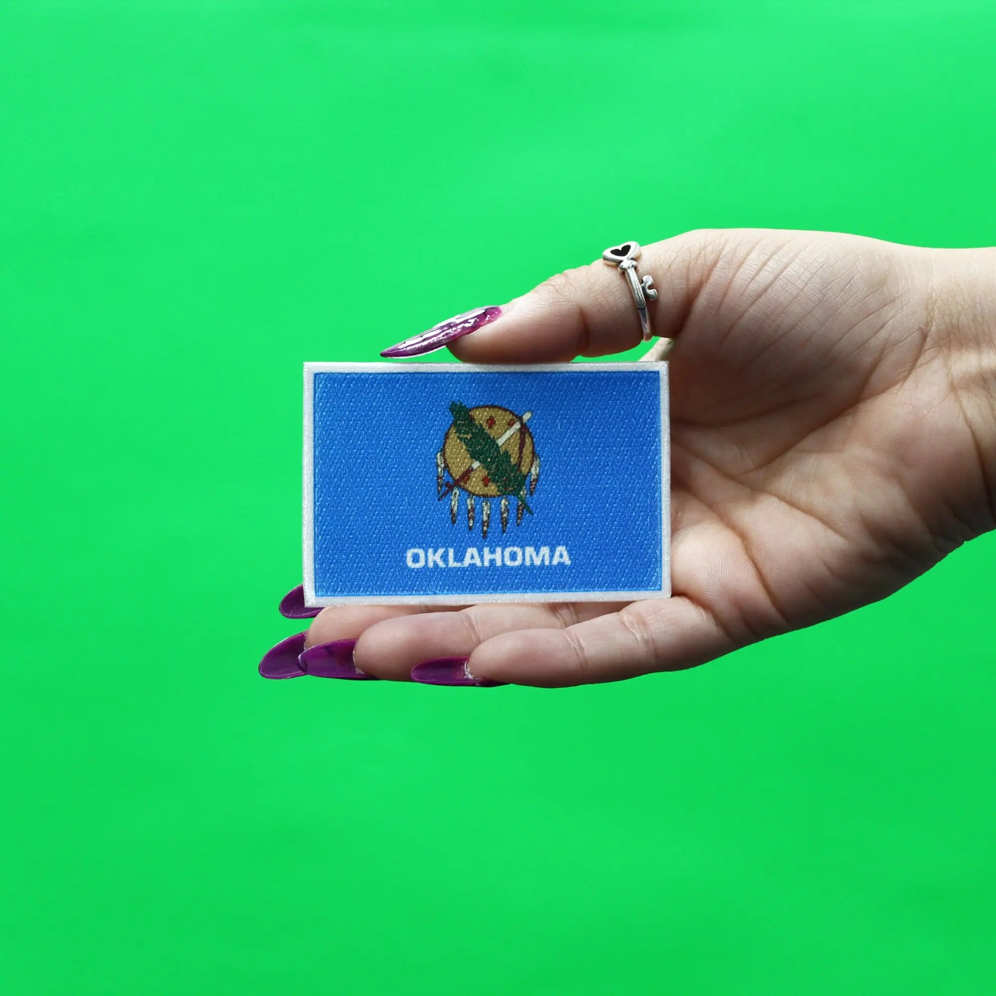 Oklahoma Patch State Flag Embroidered Iron On