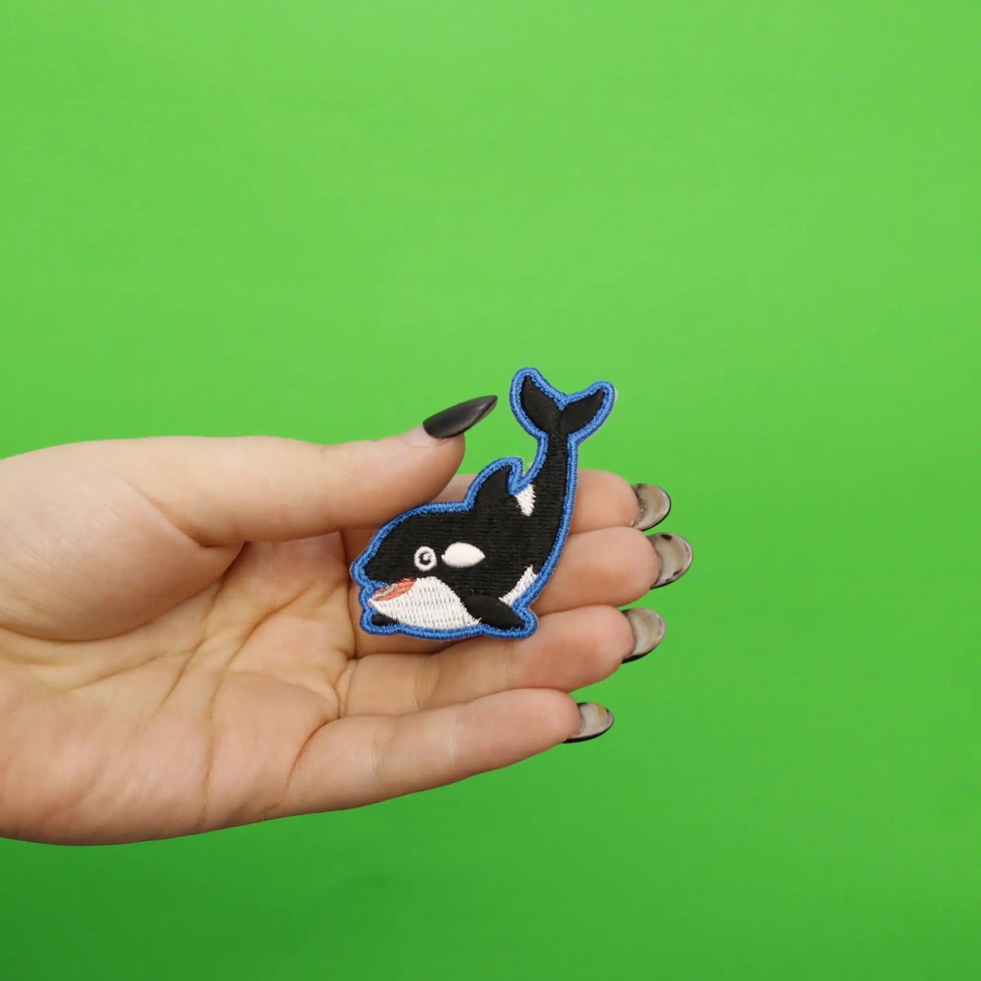 Orca Whale Embroidered Iron On Patch