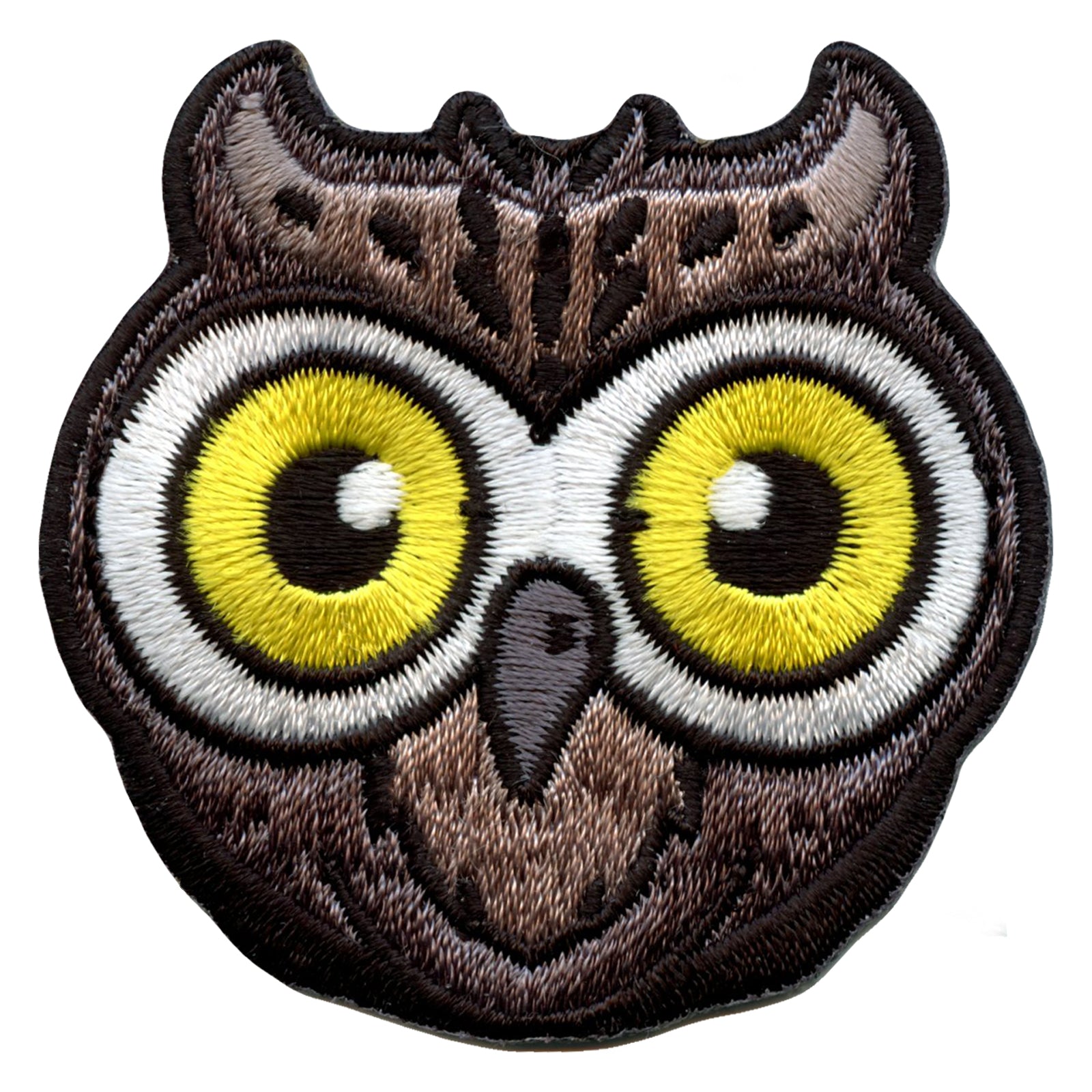 Owl Face With Big Eyes Embroidered Iron On Patch