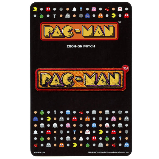 PAC-MAN Classic Logo Patch Retro Arcade Gaming Embroidered Iron On 