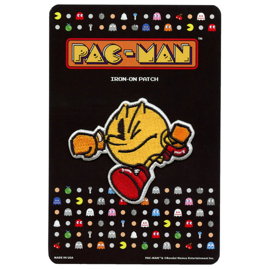 PAC-MAN Classic Illustration Running Punch Patch Arcade Gaming Embroidered Iron on