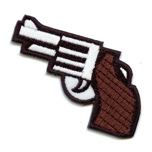 Revolver Pistol Embroidered Iron On Patch 