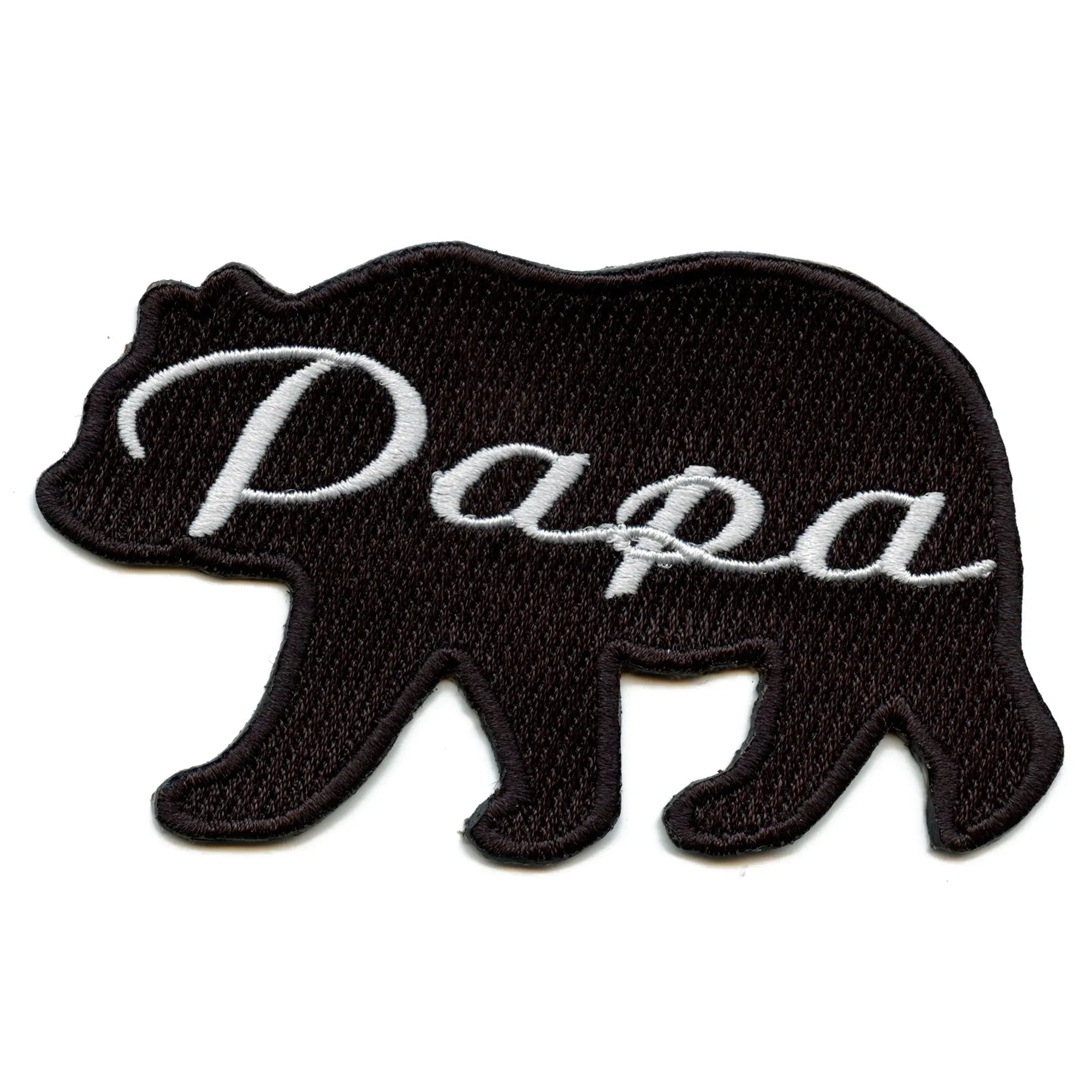 Papa Bear Patch Family Silhouette Embroidered Iron On