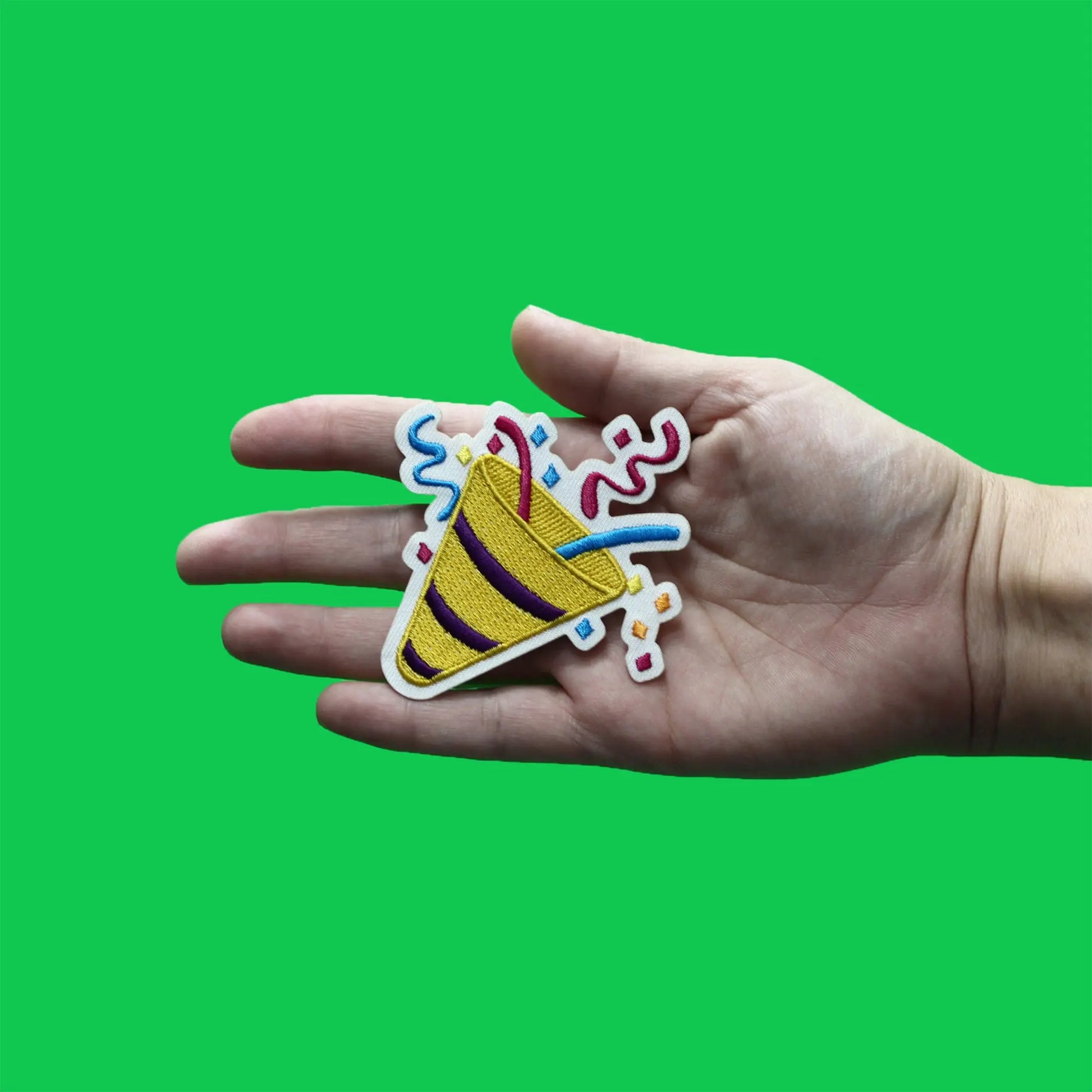 Party Popper Emoji Patch Congratulations Celebration Embroidered Iron On