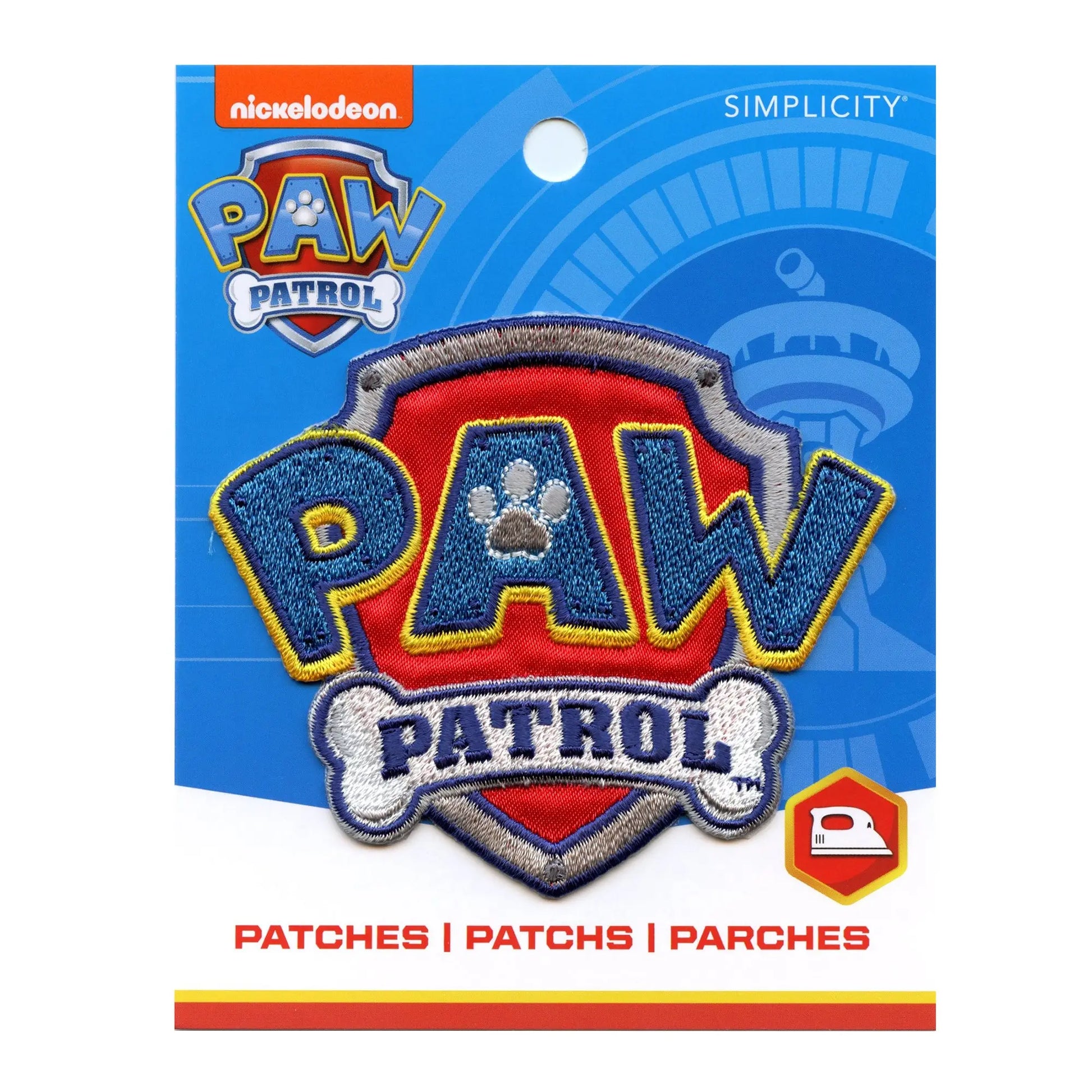 Paw Patrol Shield Logo Patch Kids Rescue Cartoon Embroidered Iron On