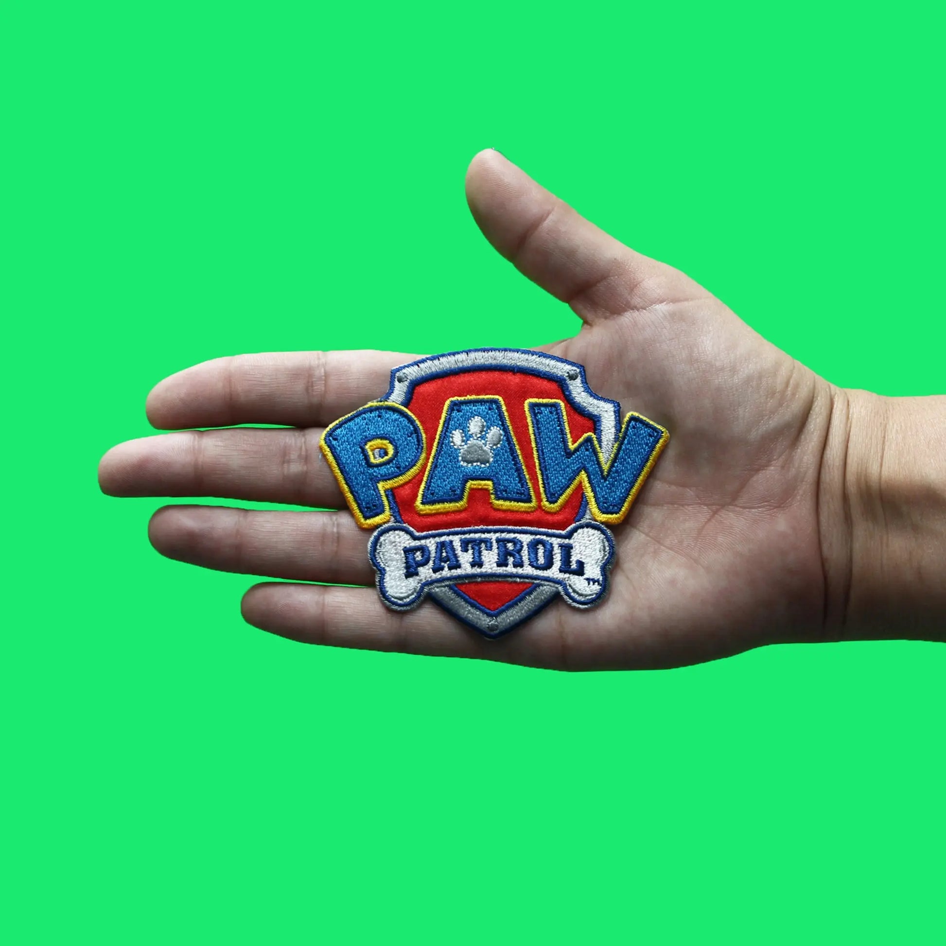 Paw Patrol Shield Logo Patch Kids Rescue Cartoon Embroidered Iron On