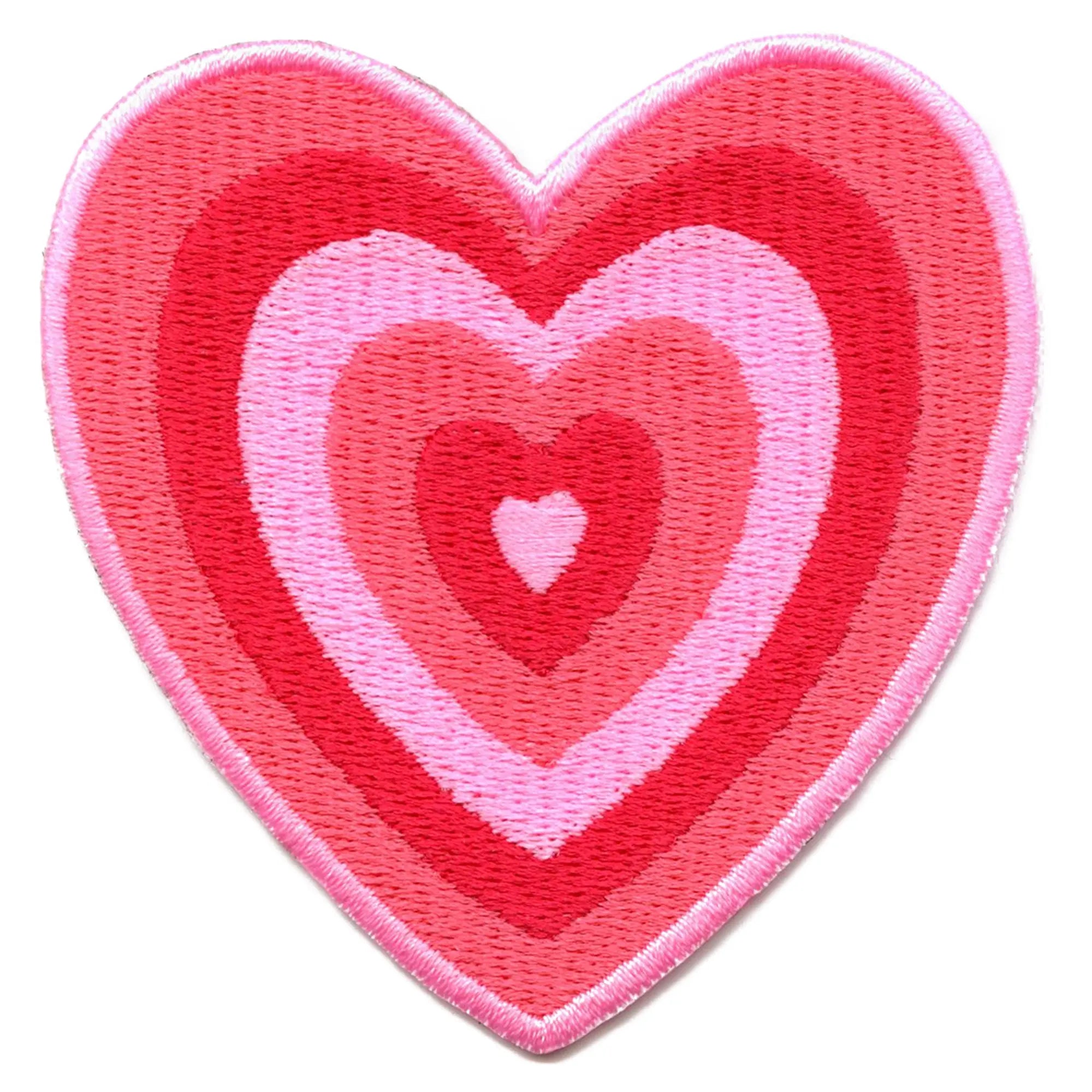 Pink Power Heart Patch Cartoon Girl Hero Embroidered Iron On