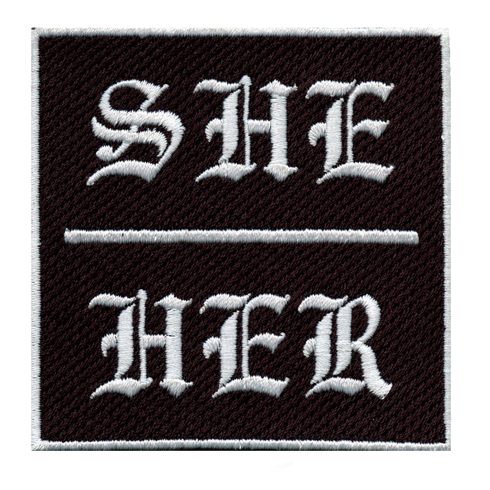 She/Her Pronouns Embroidered Iron On Patch