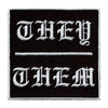 Non-Binary They/Them Pronouns Embroidered Iron On Patch 
