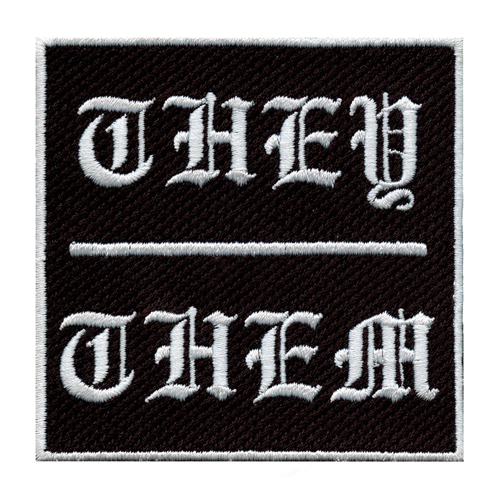 Non-Binary They/Them Pronouns Embroidered Iron On Patch