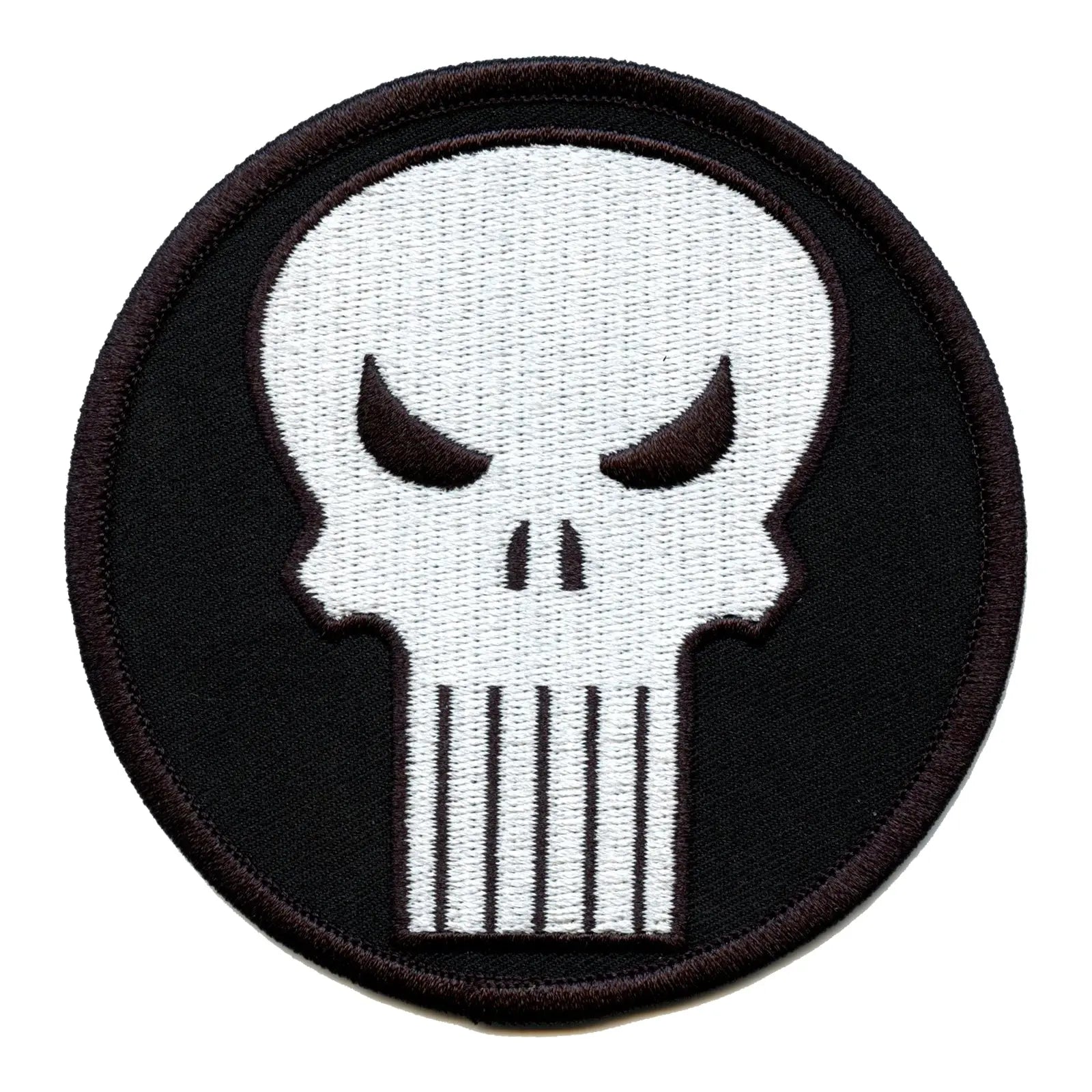 Marvel Comics Punisher Skull Round Embroidered Iron On Patch