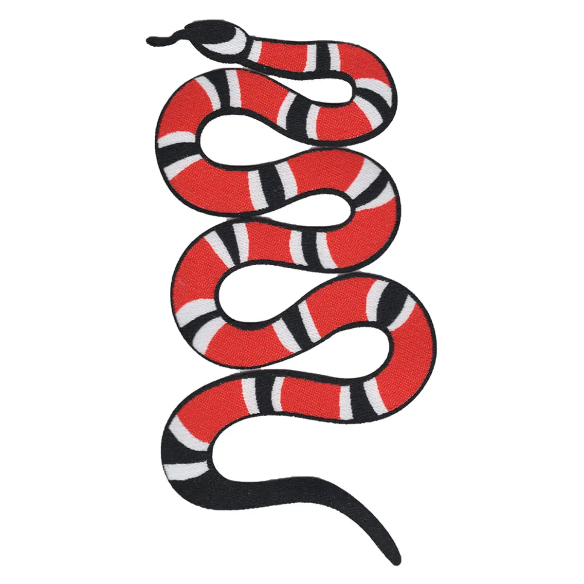 Red Coral Snake (Woven) Iron On Patch