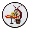 Cartoon Roach Eating Burger Embroidered Iron On Patch 