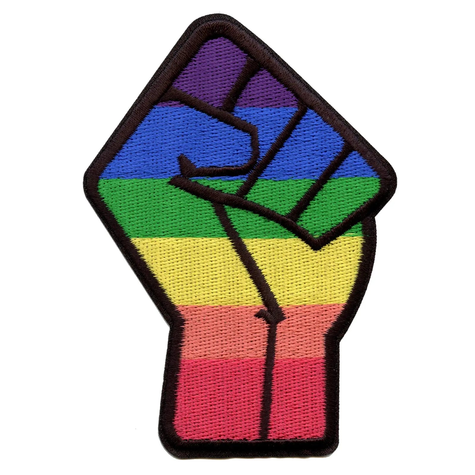 BLM Gay Pride Fist Embroidered Iron On Patch - Die Cut – Patch Collection