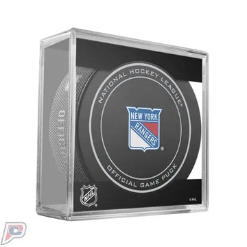 New York Rangers Official NHL Game Puck Packaged in Puck Cube 