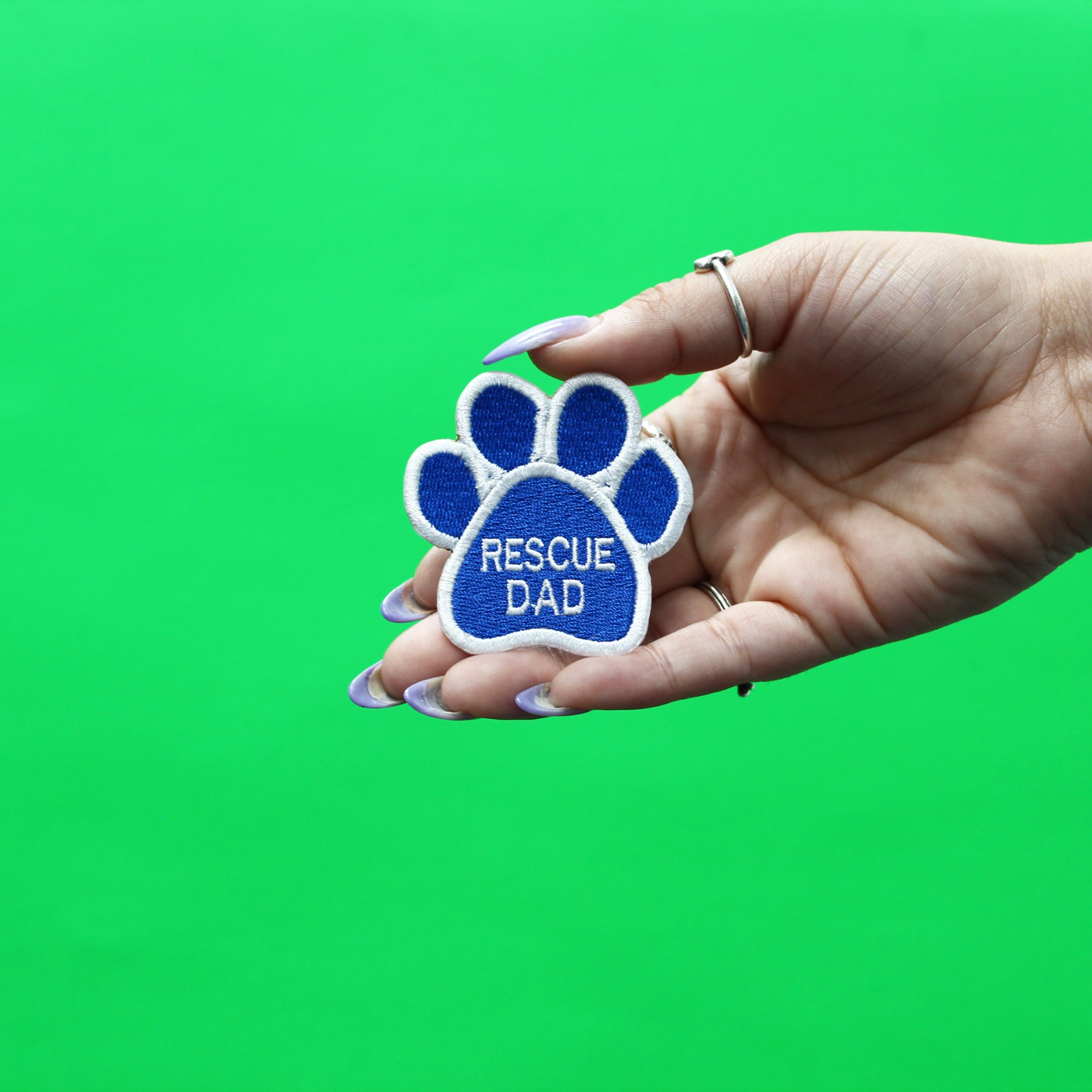 Rescue Dad Patch Animal Lover Embroidered Iron On