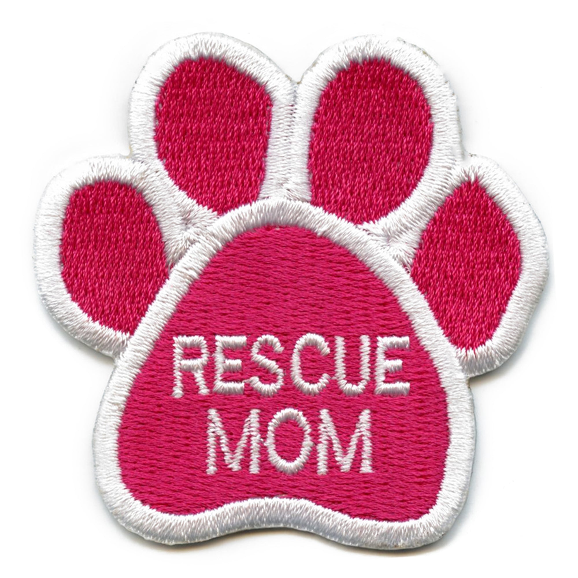 Rescue Mom Patch Animal Lover Embroidered Iron On