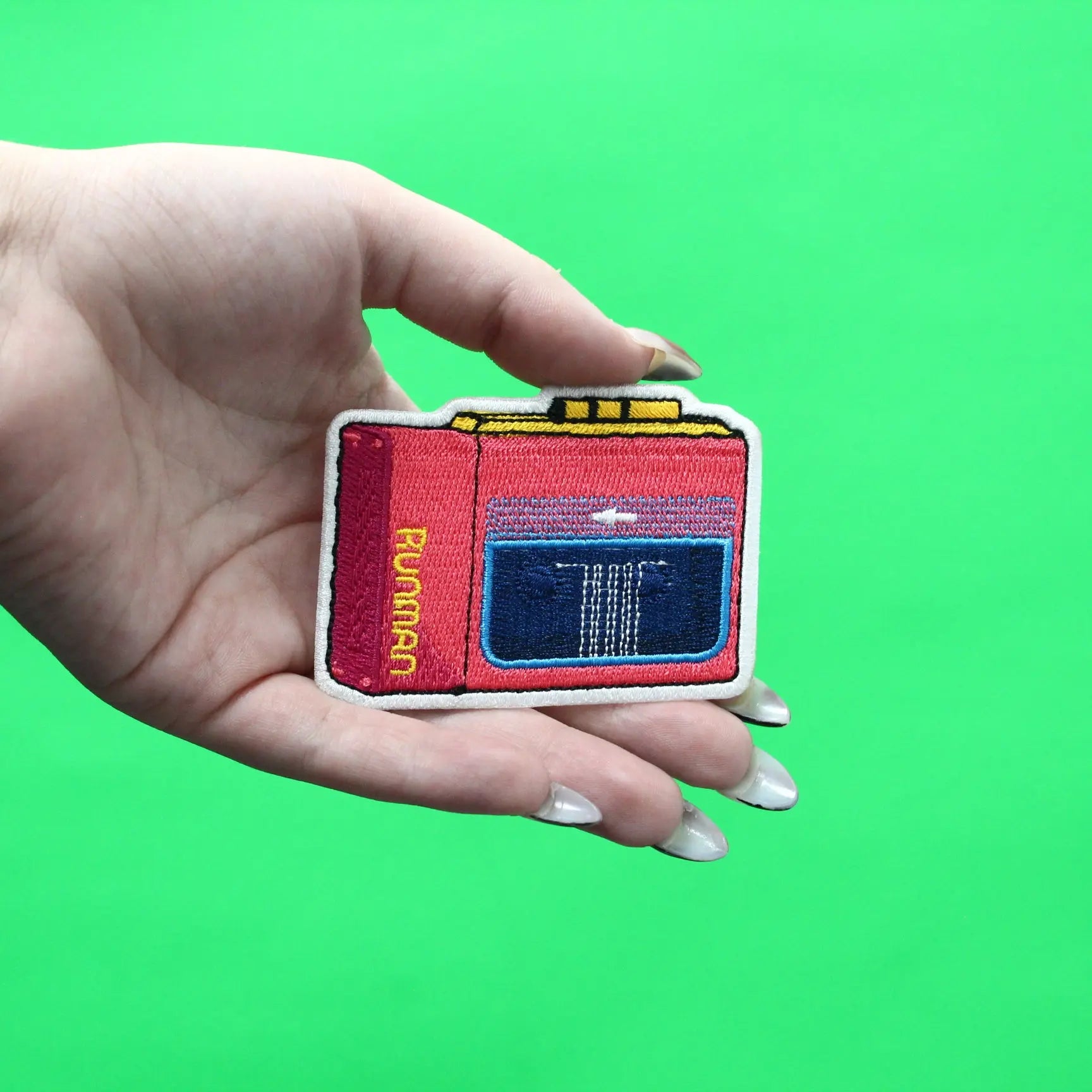 Retro Portable Cassette Player Patch Strange TV Radio Embroidered Iron On