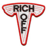 Rich Off EV Stocks T Logo Embroidered Iron On Patch 