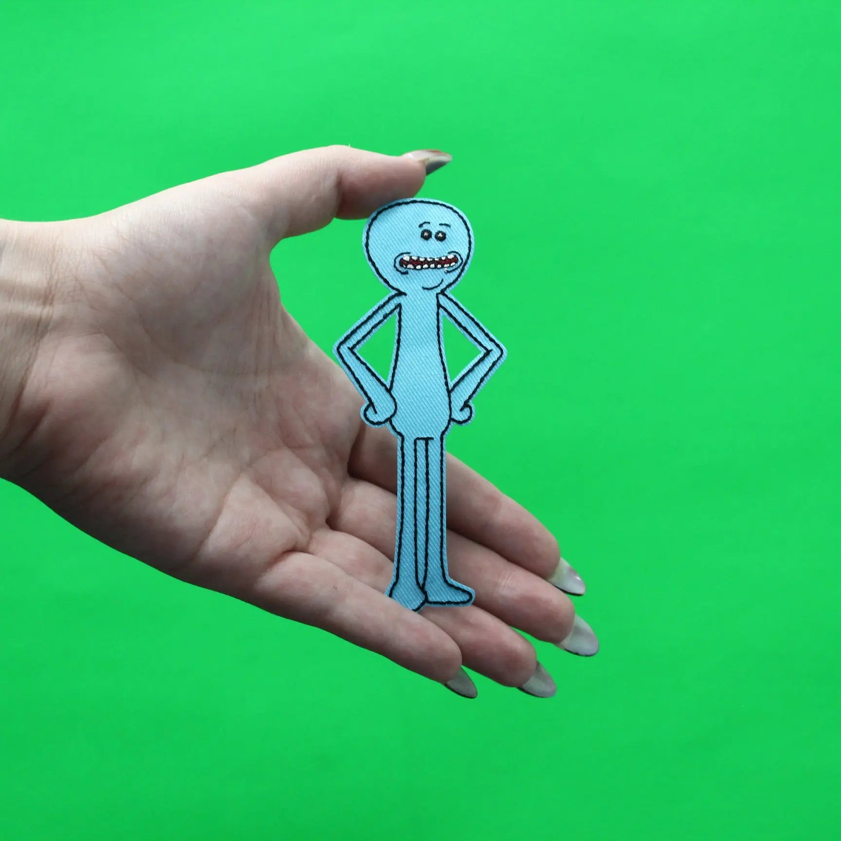 Rick And Morty Mr. Meeseeks Patch Cartoon Network Animation Embroidered Iron On