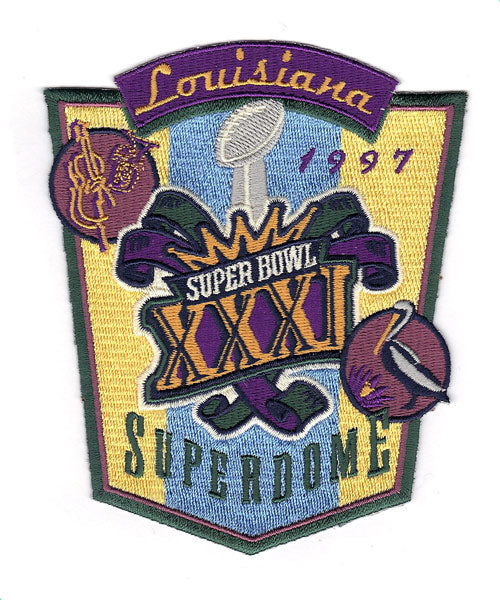 New Super Bowl XXXI Patch New England Patriots vs Green