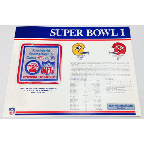 1967 NFL Super Bowl I Logo Willabee & Ward Patch With Header Board (Kansas City Chiefs vs. Green Bay Packers) 